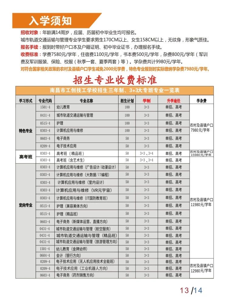 南昌市工創(chuàng)技工學(xué)校招生簡章